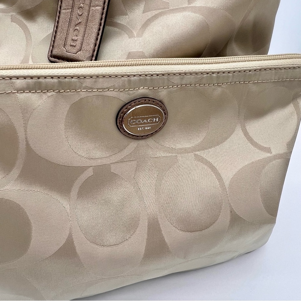 🥀 Coach Fabric Tote Weekender Bag & Matching Tote - Picture 4 of 14